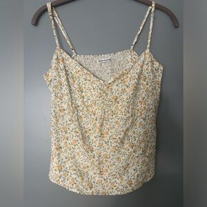 Reformation Yellow Floral Print Top